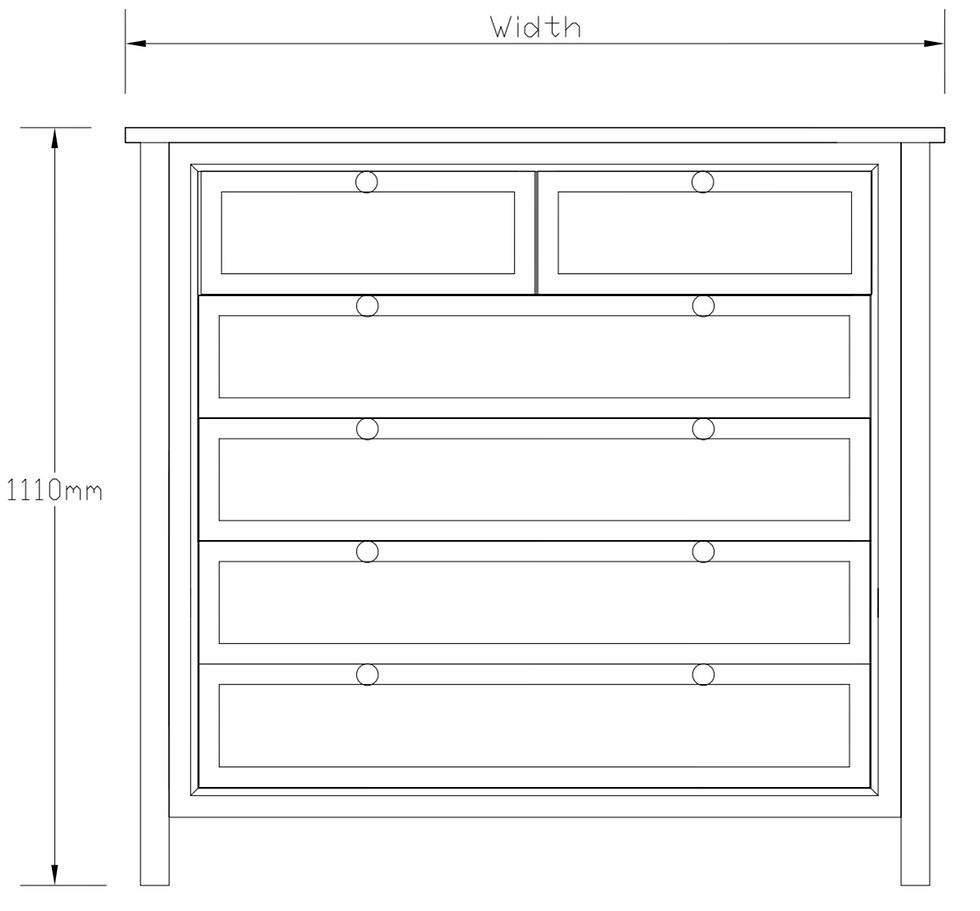 Thumbnail: Hamptons Chest of 6 Drawers
