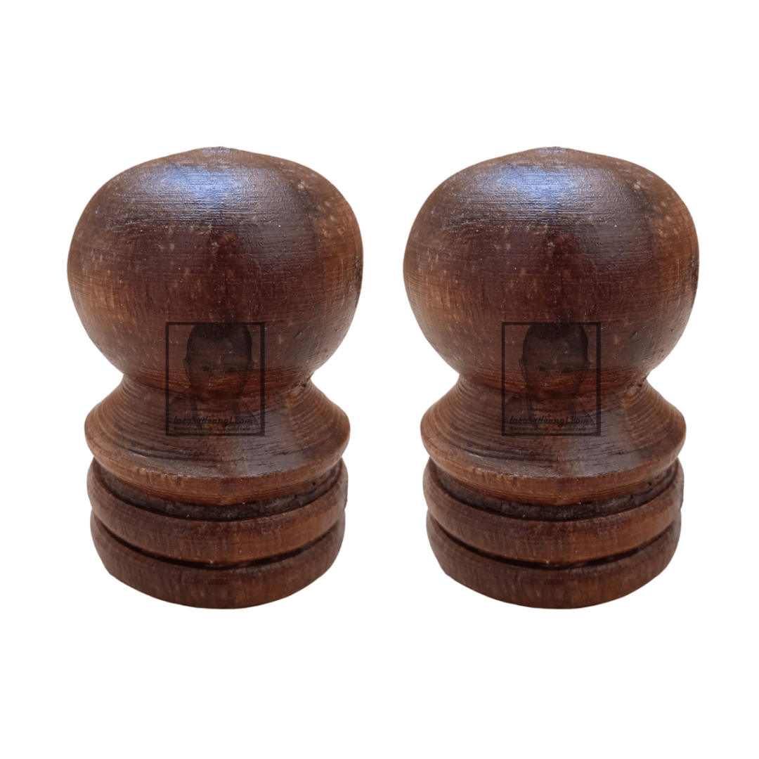2 Punteros para barrotes madera de cortinas 24mm - Color nogal