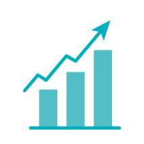 A graph showing upwards growth