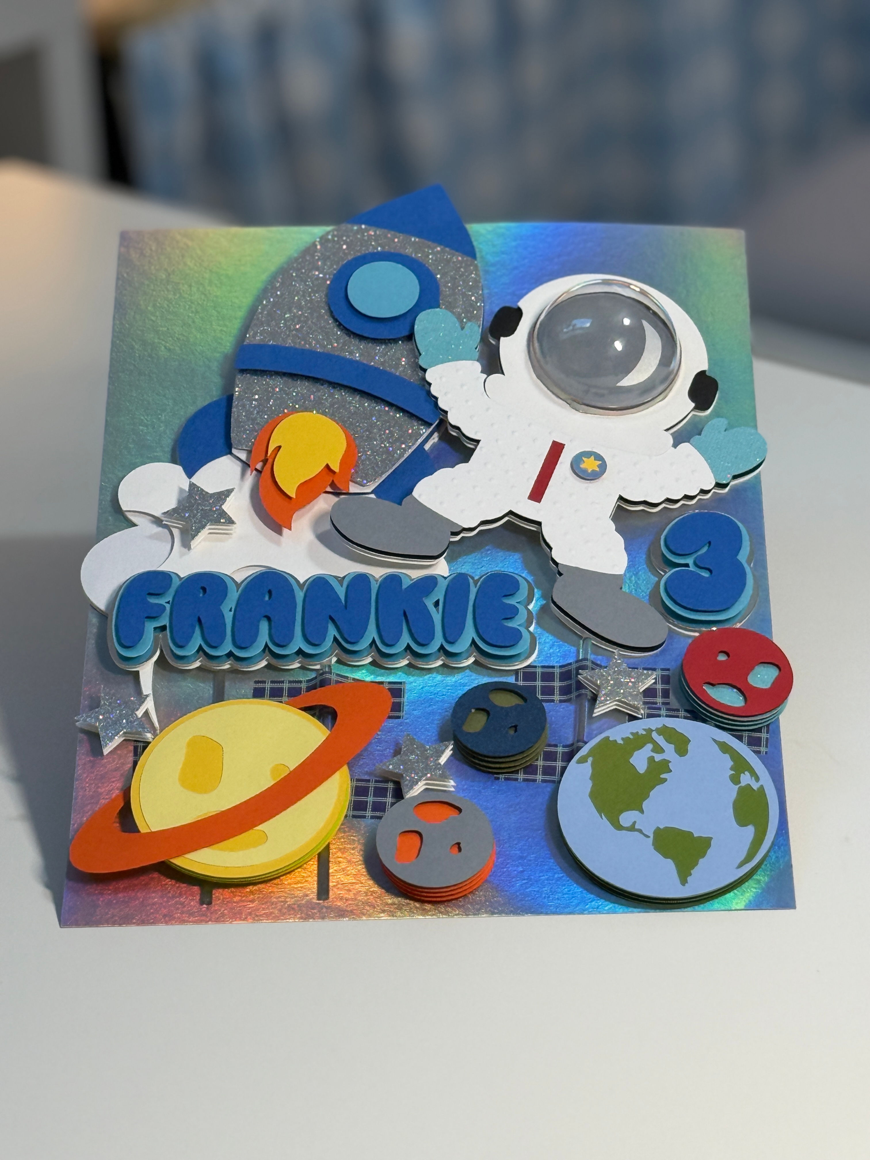 Astronaut Rocket Cake Topper | First Trip Around the Sun Birthday Decoration