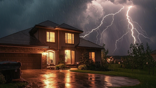 A home being struck by lighning and losing power in Central Texas.