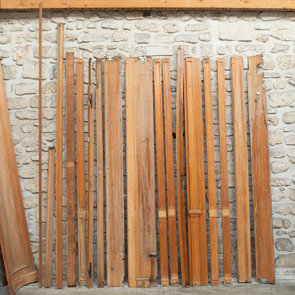 Thumbnail: Blond wood paneling from the 1950s, 20th century