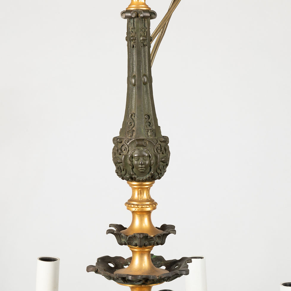 Thumbnail: Neo-Renaissance cast iron and gilt bronze chandelier, 19th century