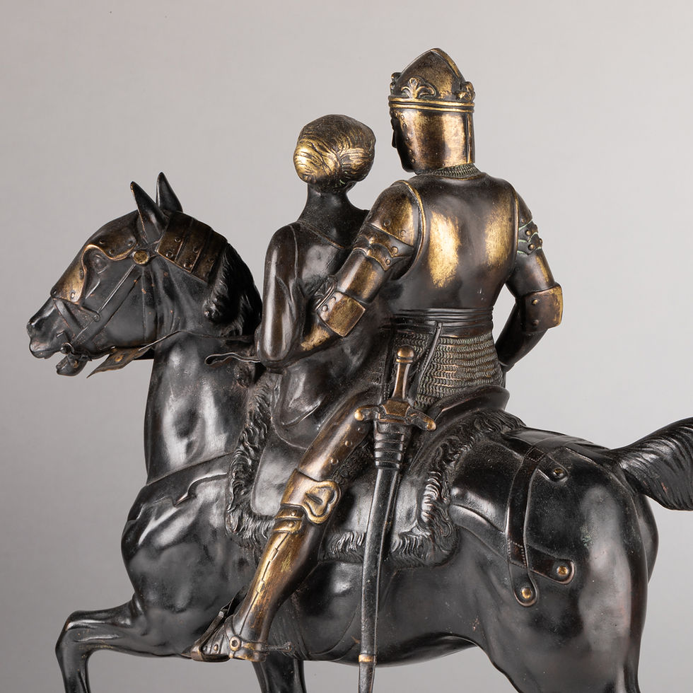 Thumbnail: Georges Morin (1874-1920), L'Amour Courtois, bronze à double patine, XIXe