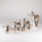 Thumbnail: Coffee service and&nbsp; silver teapot, 19th century