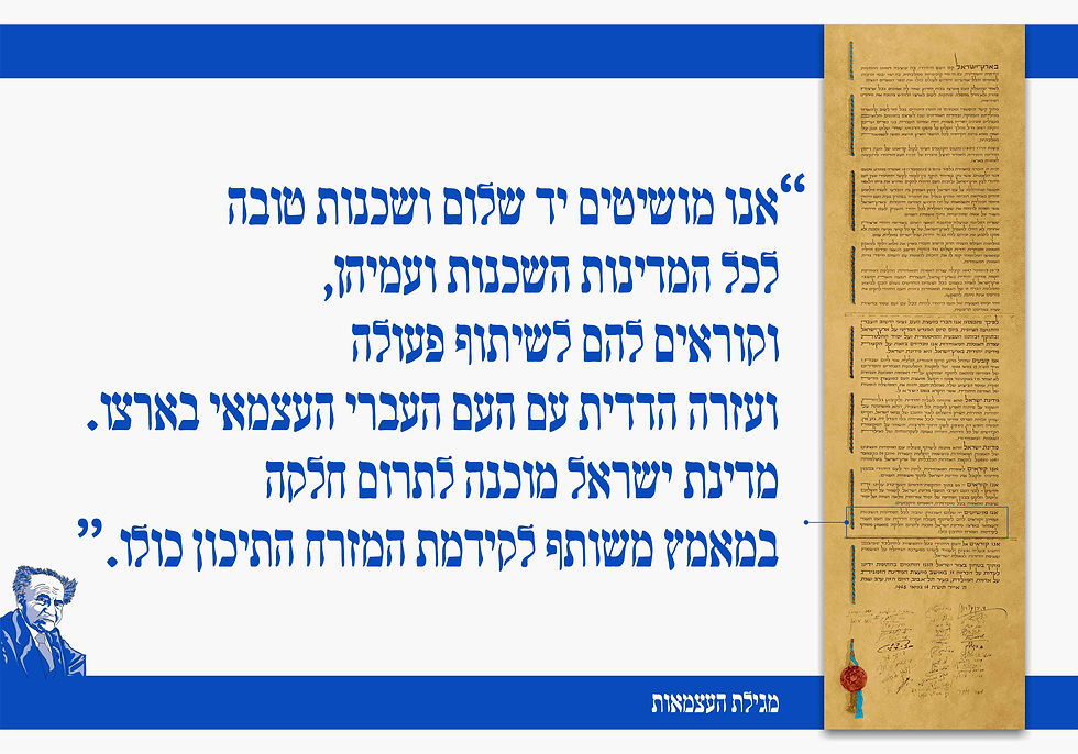 מגילת העצמאות- קריאה למדינות ערב לשכנות טובה ושלום