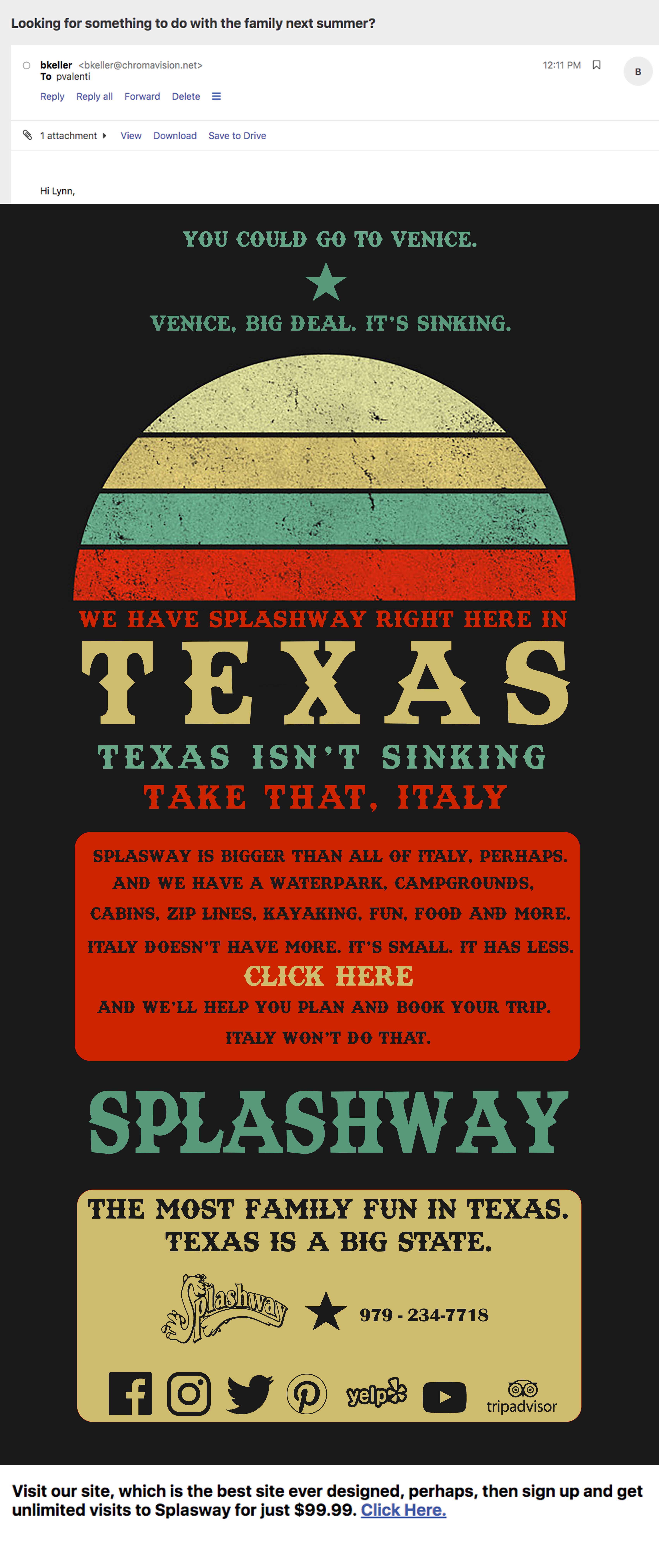 Splashway Texas Email
