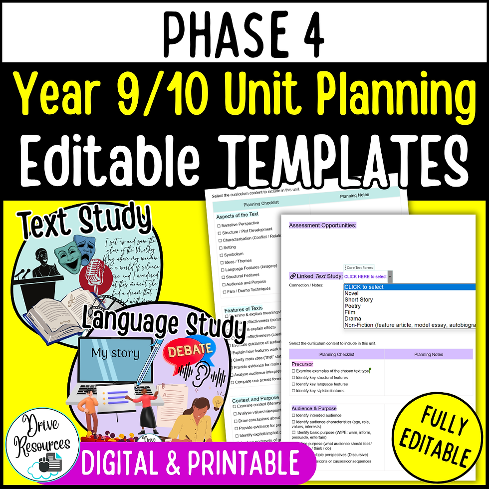 Thumbnail: Phase 4 unit planning templates