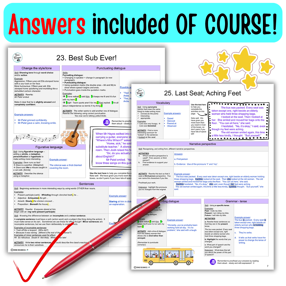 Thumbnail: short writing skills activities