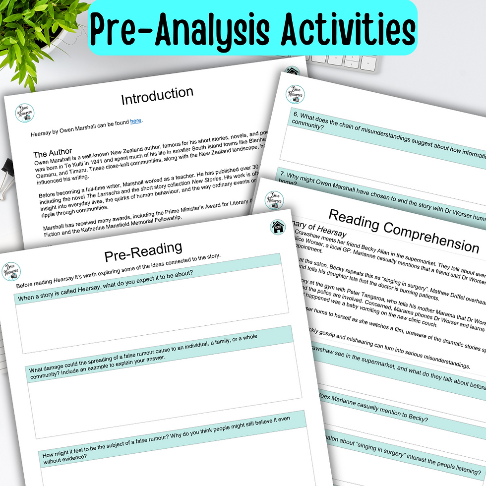 Short story study - Hearsay by Owen Marshall