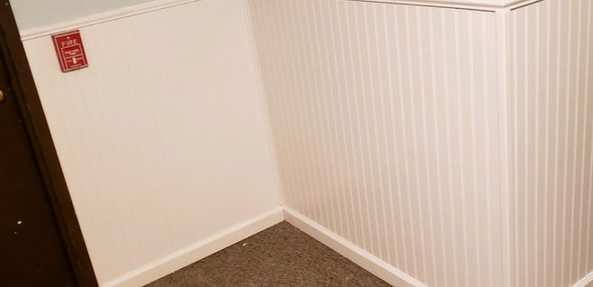Alternate view of beadboard wainscoting in a finished interior remodel in Millcreek, Erie County, PA by CBC Remodeling & Services