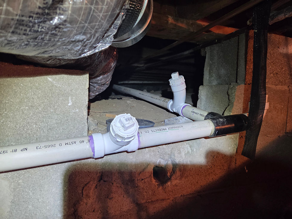 New PVC drain line and cleanouts installed in Erie County, PA by CBC Remodeling & Services