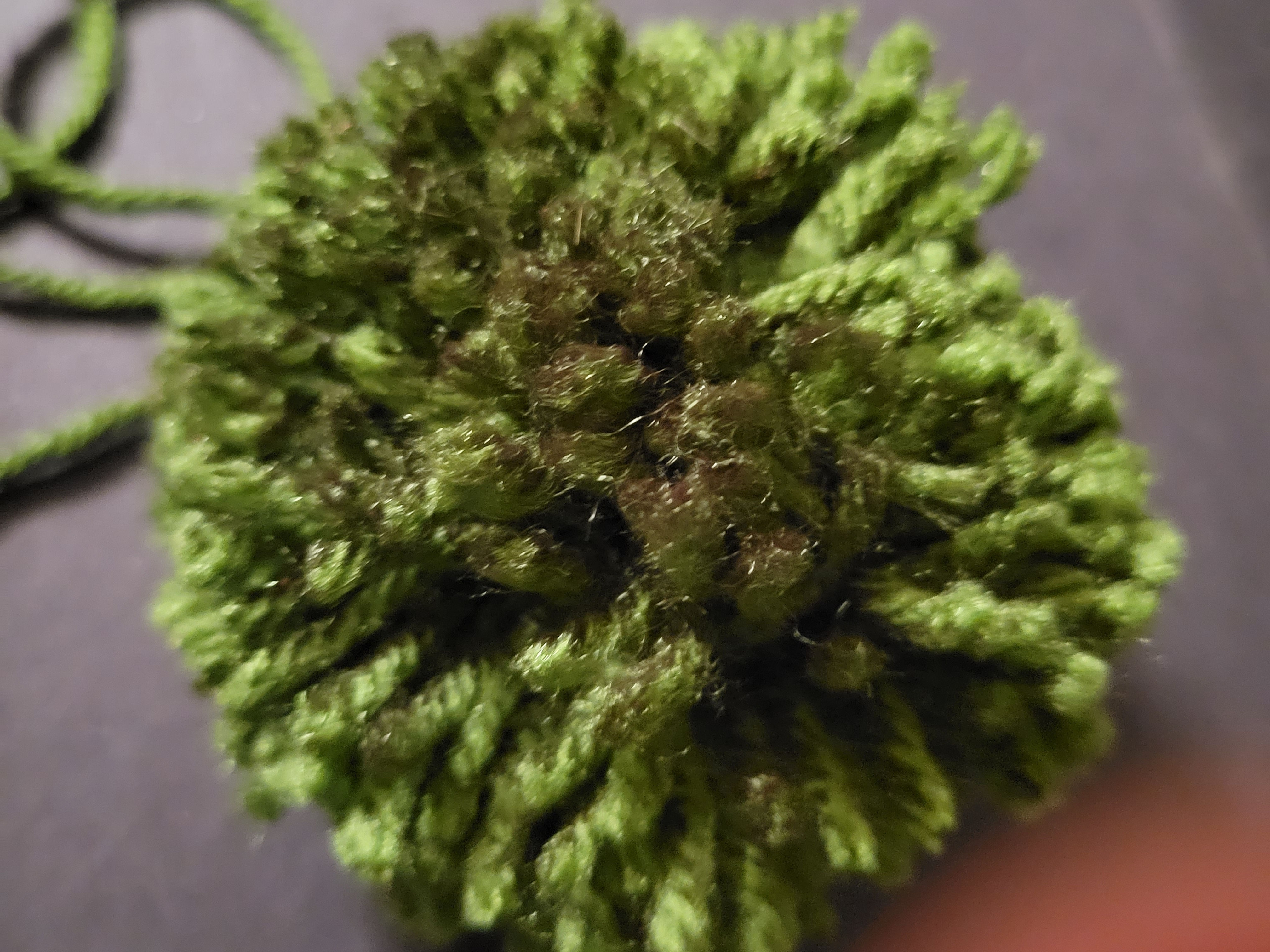 Olive Green Pompom Ornament 