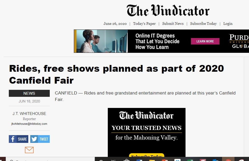 The Vindicator - Canfield Fair