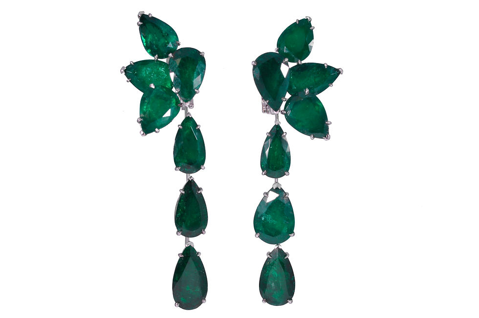 Cascade of Eden Colombian Emerald Earrings