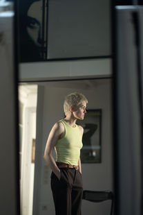 Katharina Klar in the studio, Wien 2023, photographed by Franzi Kreis