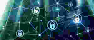 Pattern of locks with digital background