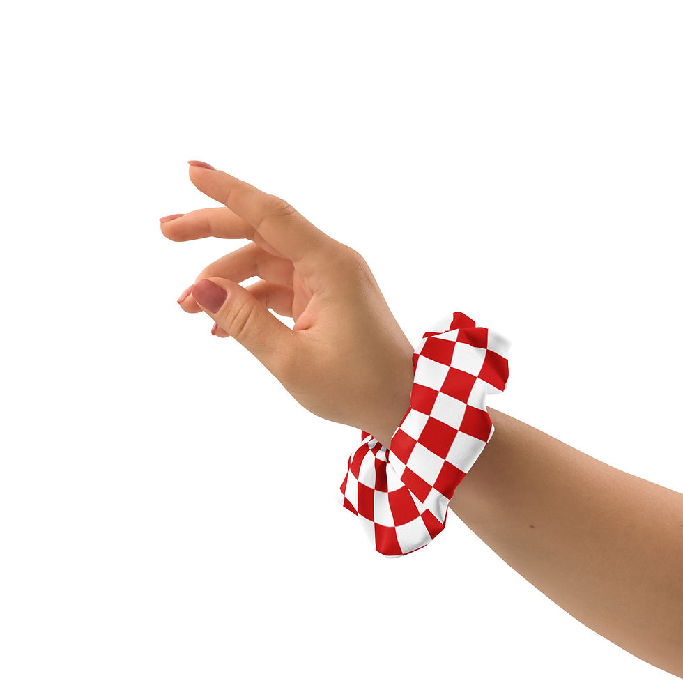 Miniaturbild: Haargummi | Rot-weisses Karomuster