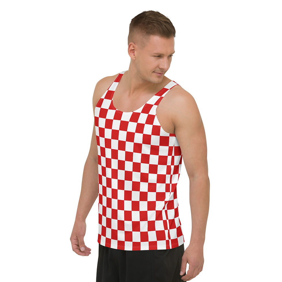 Miniaturbild: Herren Tanktop | Rot-weisses Karomuster