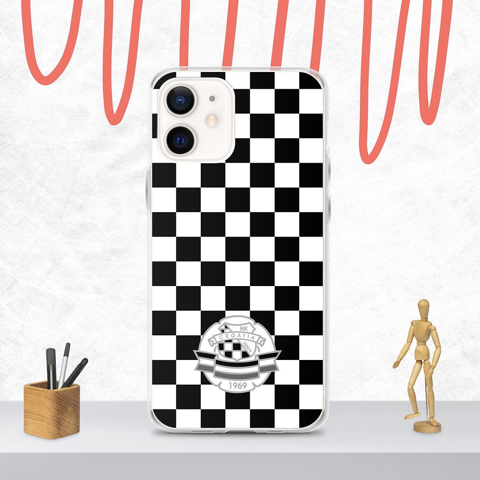 Miniaturbild: Hülle für iPhone® | Schwarz-weißes Schachbrett | NK Kroatien Zürich | Schwarz-Weiss