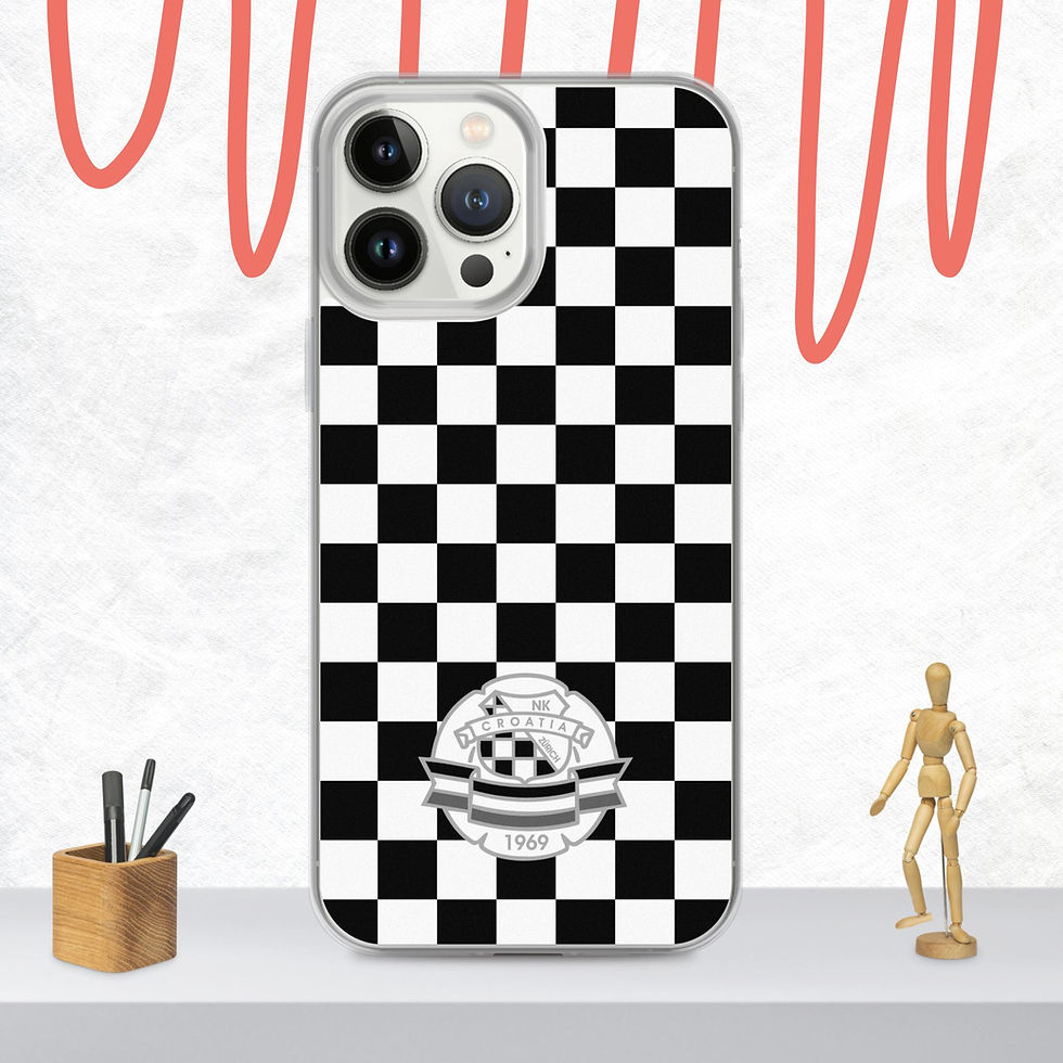 Miniaturbild: Hülle für iPhone® | Schwarz-weißes Schachbrett | NK Kroatien Zürich | Schwarz-Weiss