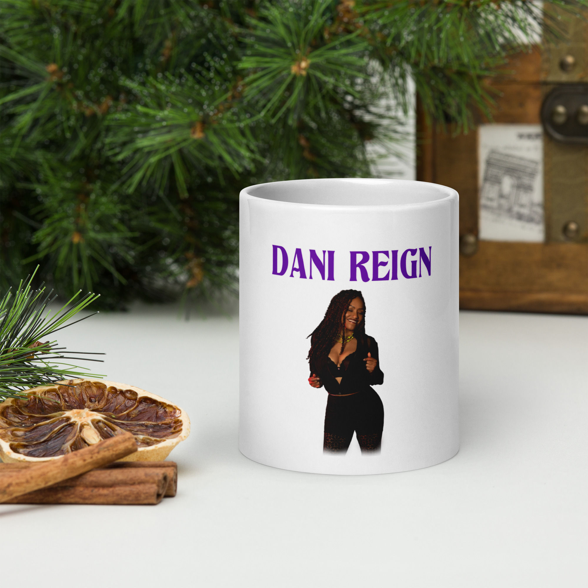 White glossy mug