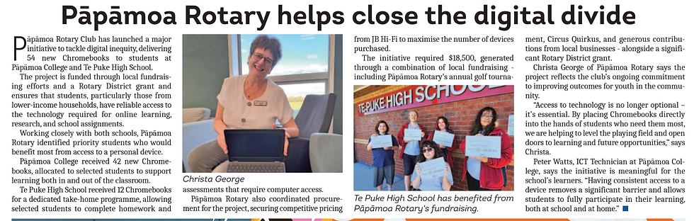 Chromebooks for Te Puke High School and Papamoa College
