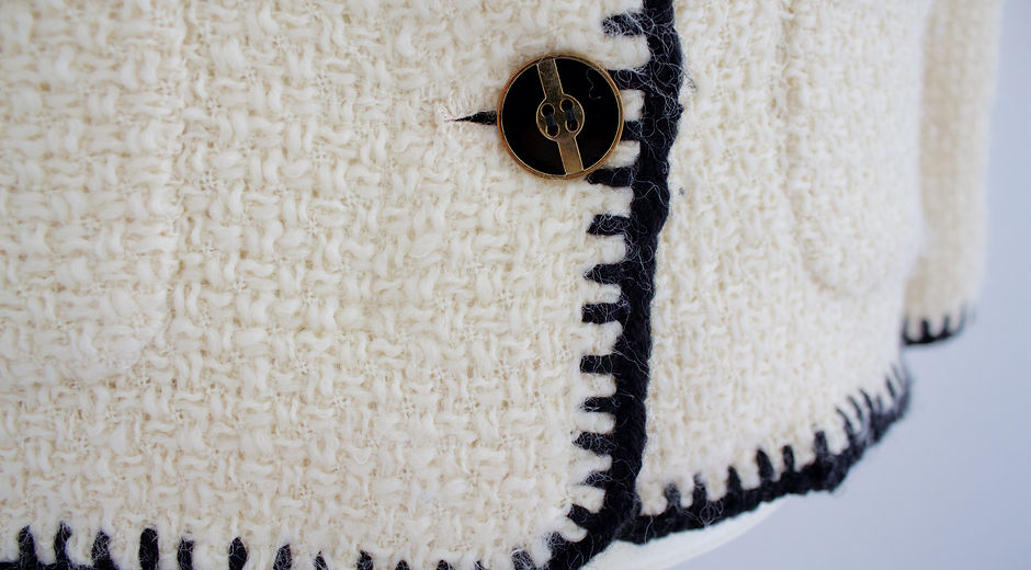 Coco jacket hem and button detail