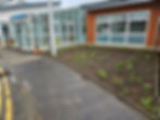Newly planted entrance at SMART Centre in Edinburgh Astley Ainslie Hospital