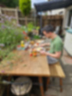 Brunch in our edible garden