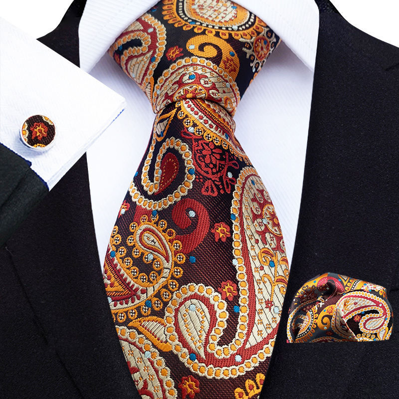 Men's Paisley Necktie 3pc Set
