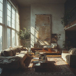 A luxury home den with loft 