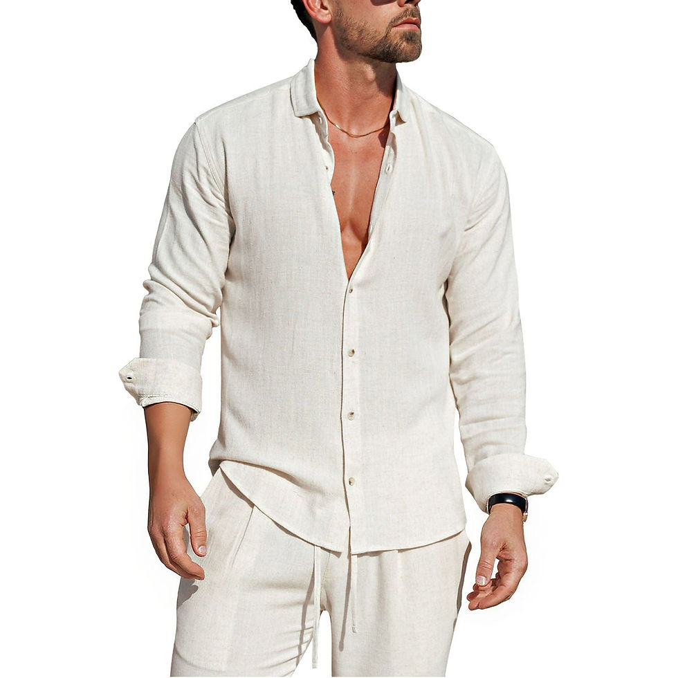 Thumbnail: Men’s 2‑Piece 100% Linen Casual Set