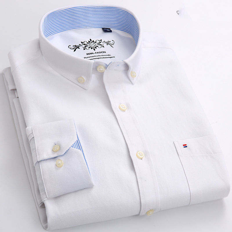 Men's Classic Solid Color Oxford LS Shirt