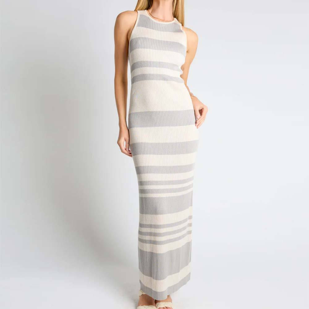 Knit Tunic Stripe Maxi Dress