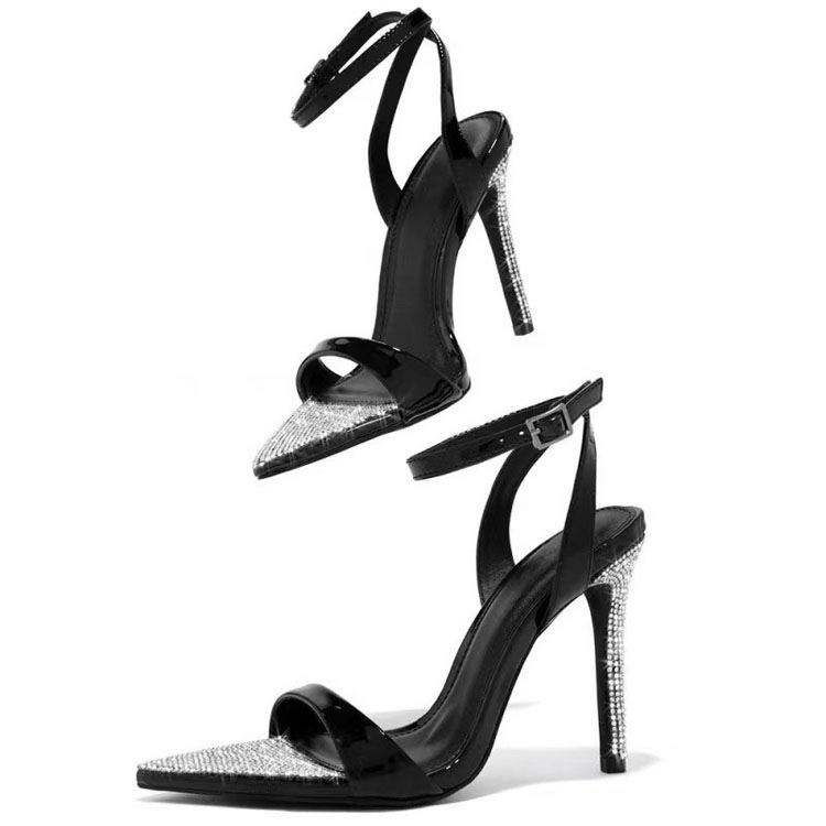 Thumbnail: Rhinestone Ankle Strap High-Heel