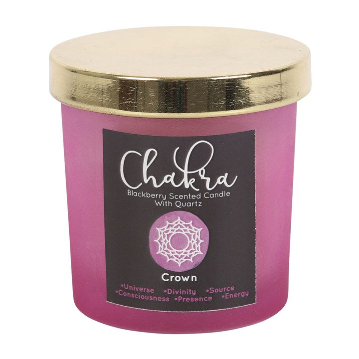 Thumbnail: Crown Chakra Blackberry Crystal Chip Candle