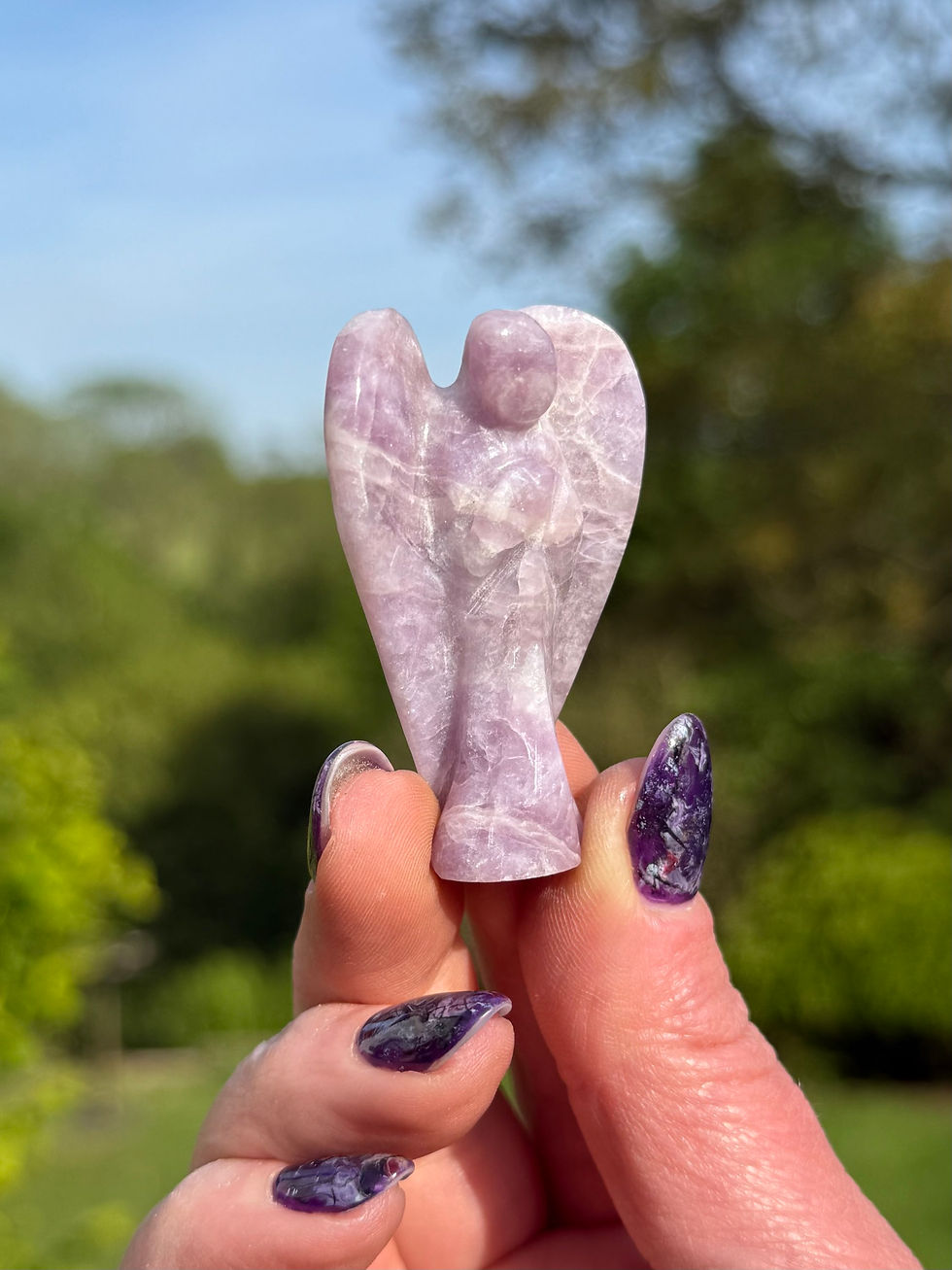 Thumbnail: Lepidolite Angel or Guide Calming and Supportive 