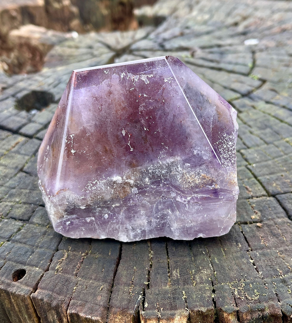 Thumbnail: Auralite Red Tipped Amethyst Partly Polished Free Form 