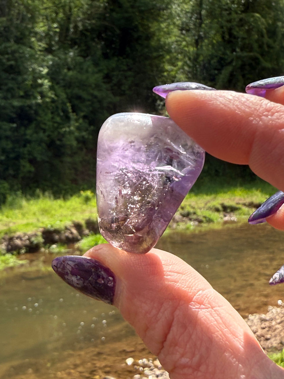 Thumbnail: A Grade Ametrine Tumbled Piece Overcome Fatigue 