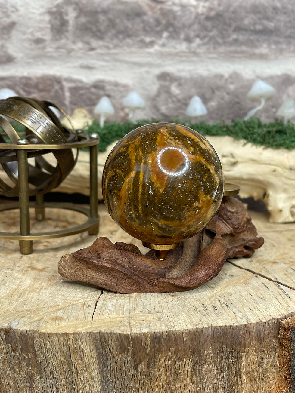 Thumbnail: Petrified Wood Yellow Fossilised Wood Sphere