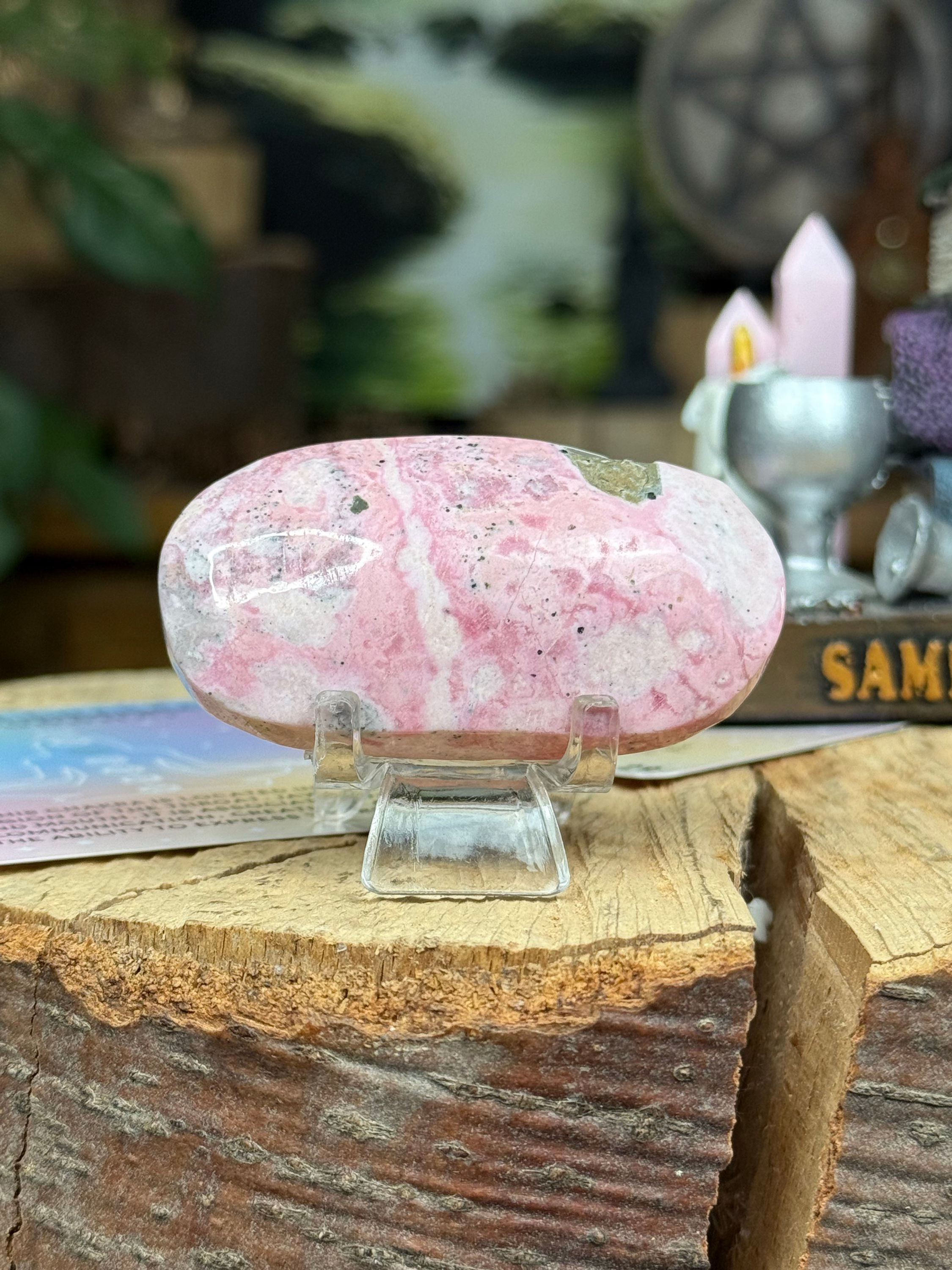 Peruvian Rhodonite Palm Stone Calm in the Storm