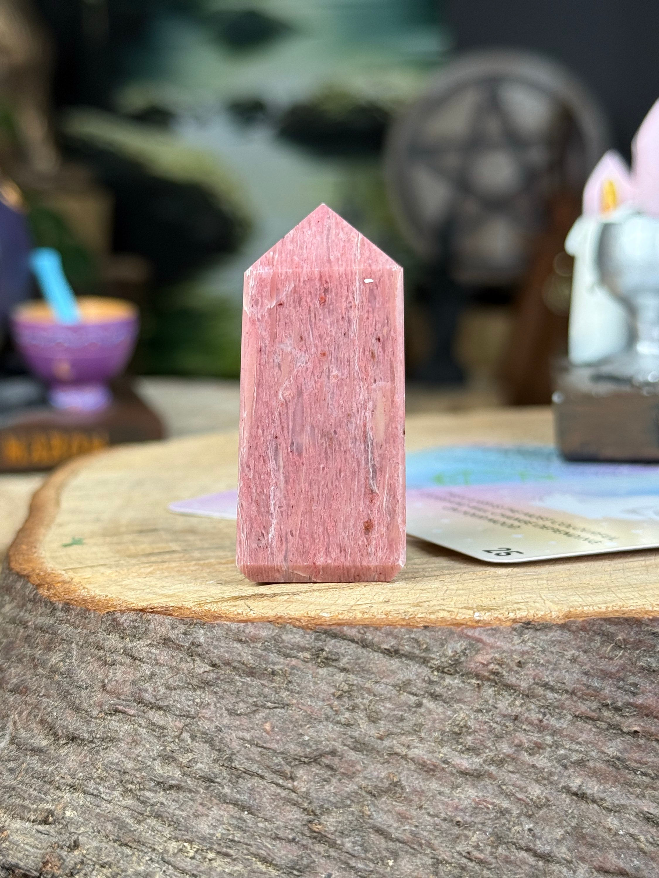 Mini Pink Opal Obelisk