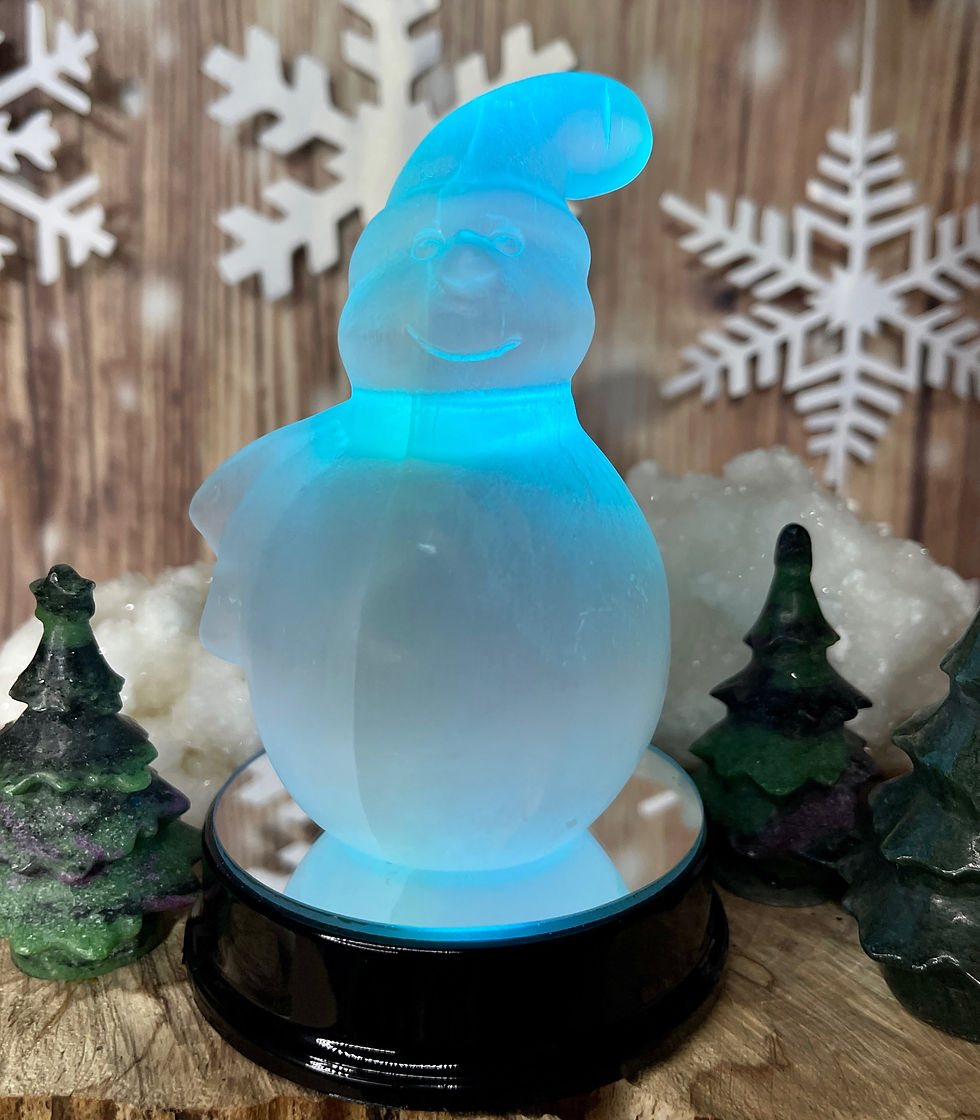 Thumbnail: Large Selenite Snowman Carving