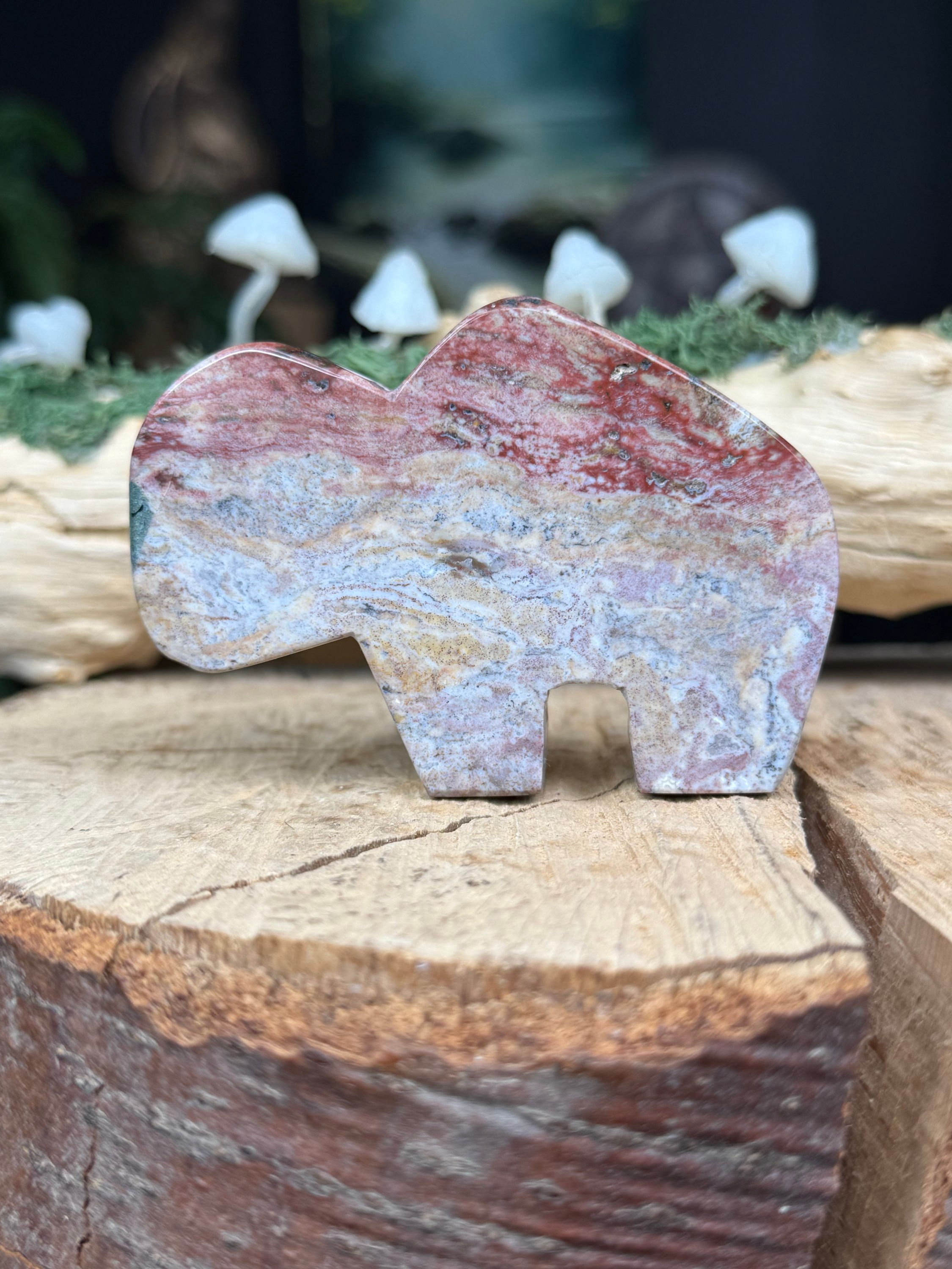 Unicorn Jasper Buffalo Zuni Carving Endure and Overcome