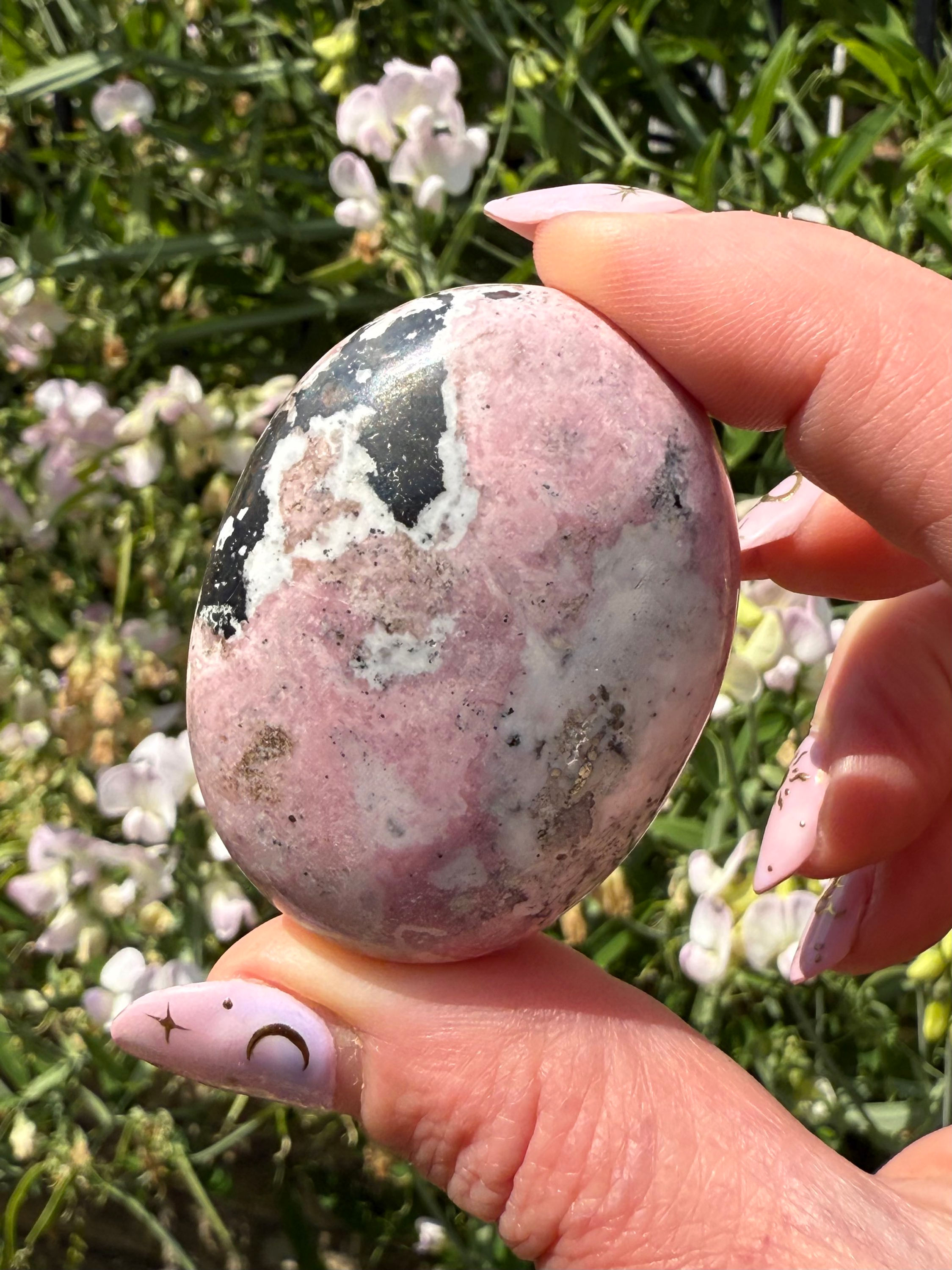 Peruvian Rhodonite Palm Overcome Emotional Wounding 