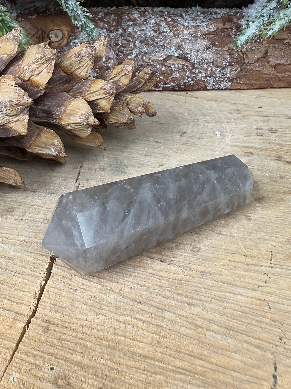 Thumbnail: Smokey Quartz Vogel Style Double Point from India 