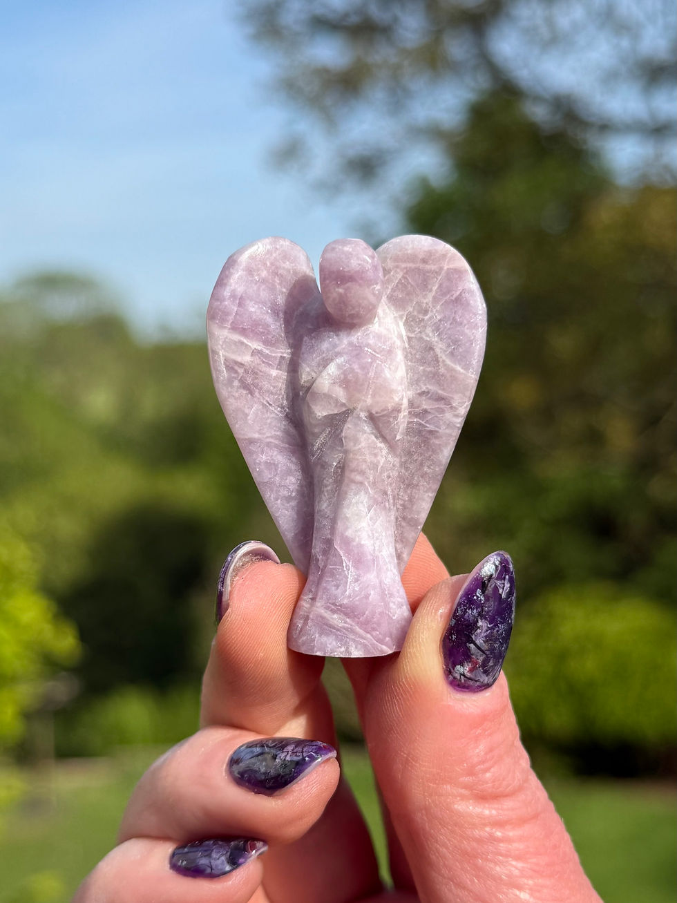 Thumbnail: Lepidolite Angel or Guide Calming and Supportive 