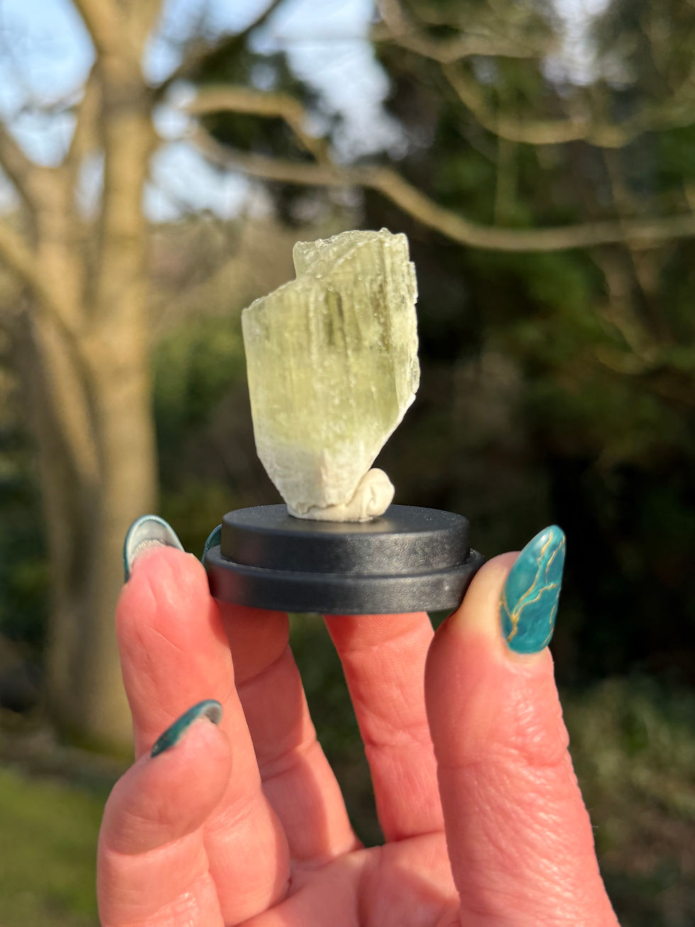 Thumbnail: Green Kunzite Natural Specimen in Dome