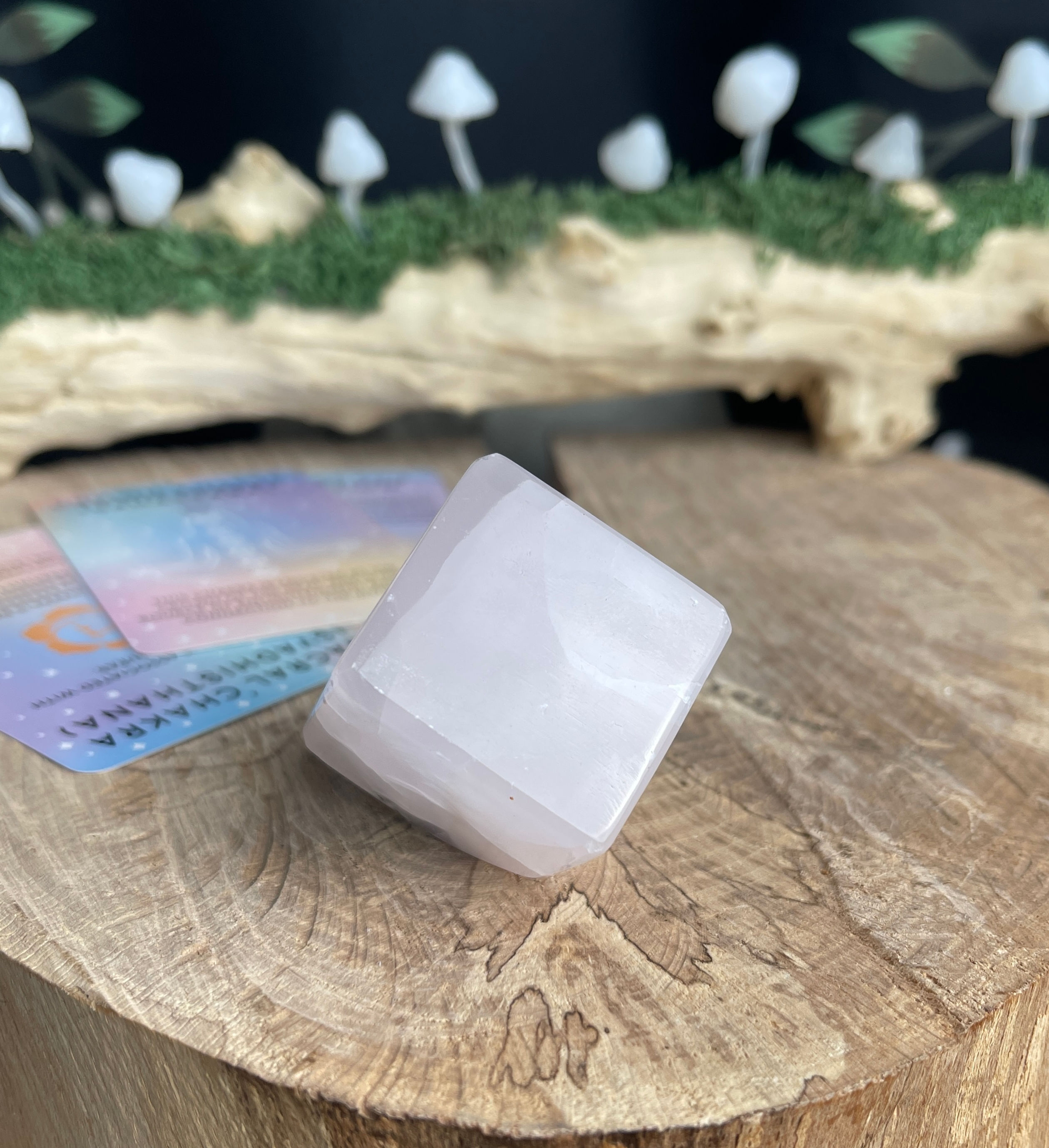Pink Mangano Calcite Floating Cube Finding Resolutions